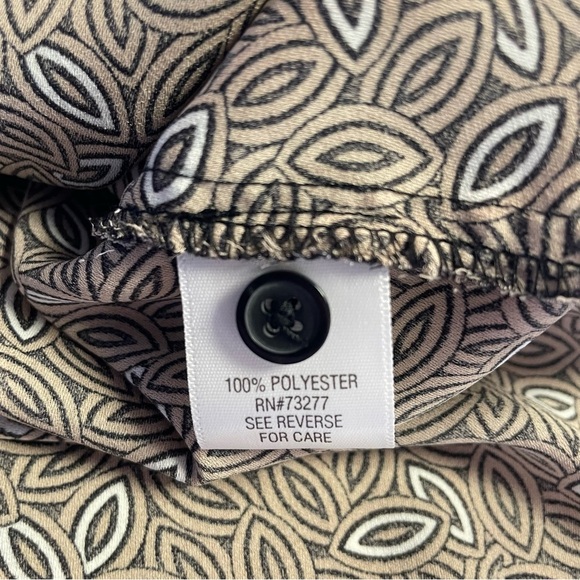 Dana Buchman Women's Patterned Blouse Size XL Brown & Black - Picture 8 of 12
